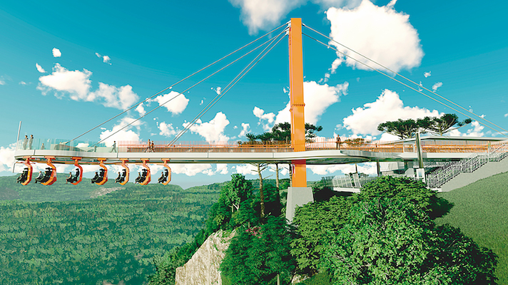 Visitantes também poderão passear em uma espécie de teleférico, com cadeiras suspensas